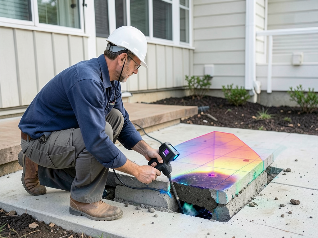 Quick slab leak detection and repair for homeowner
